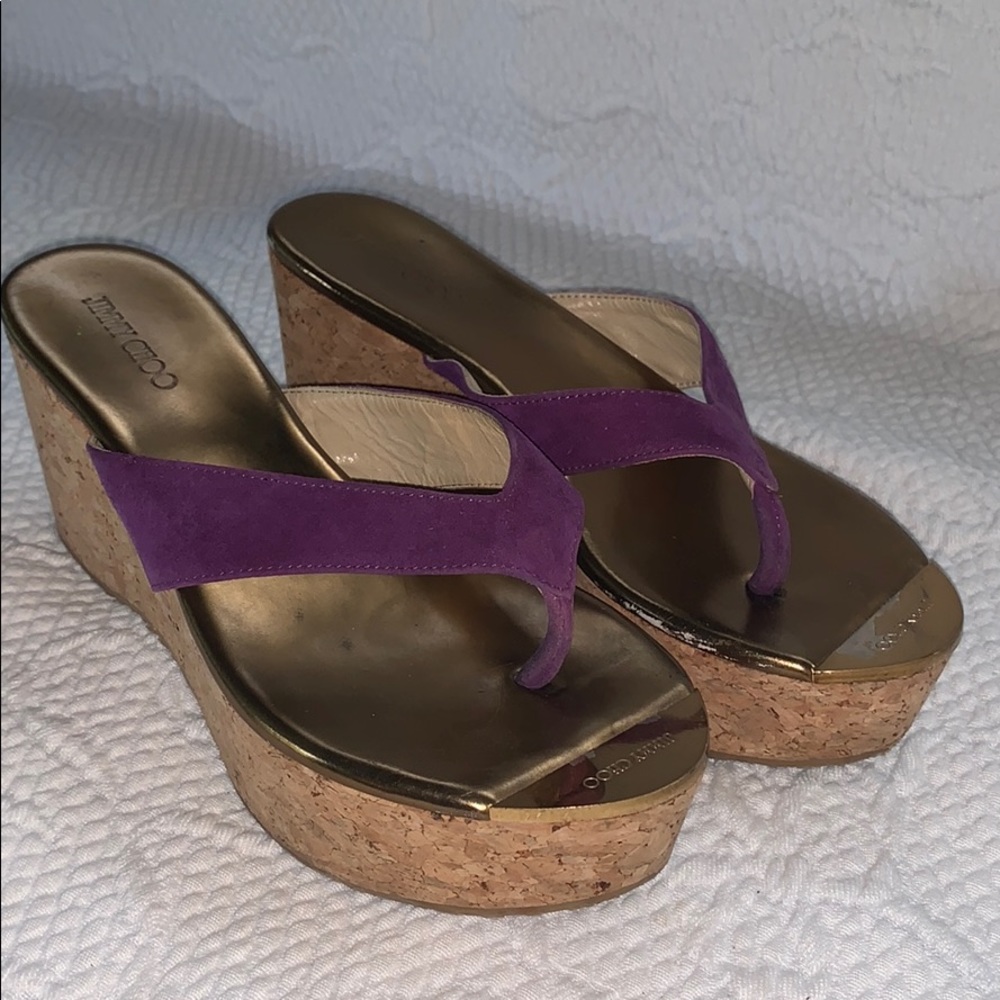 sz 38 Jimmy Choo Pathos purple/cork sandal